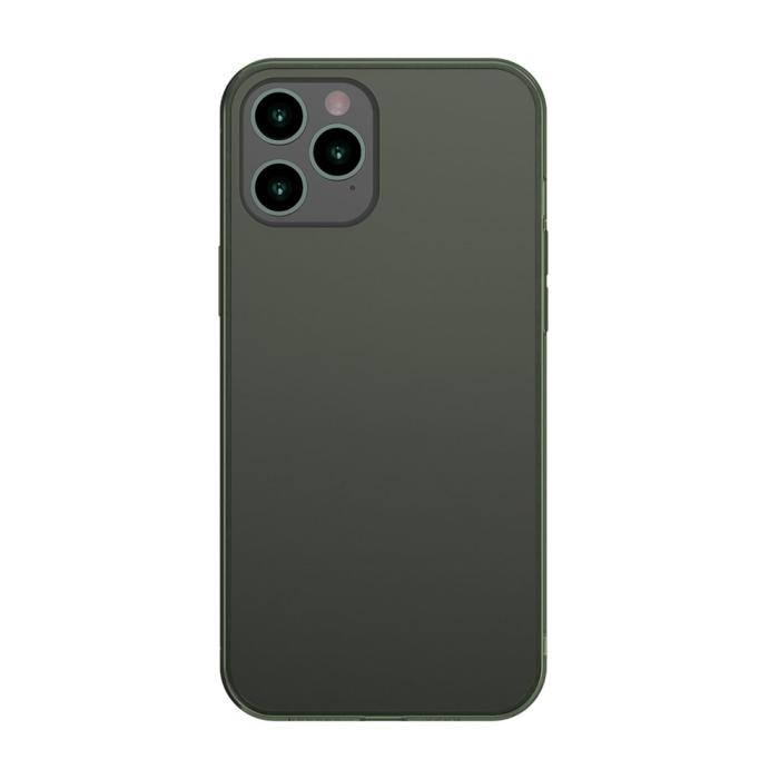 BASEUS - Baseus Frosted Glass Case iPhone 12 Pro Max Skal Mörk Grön