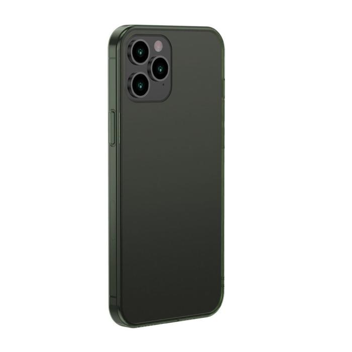 BASEUS - Baseus Frosted Glass Case iPhone 12 Pro Max Skal Mörk Grön