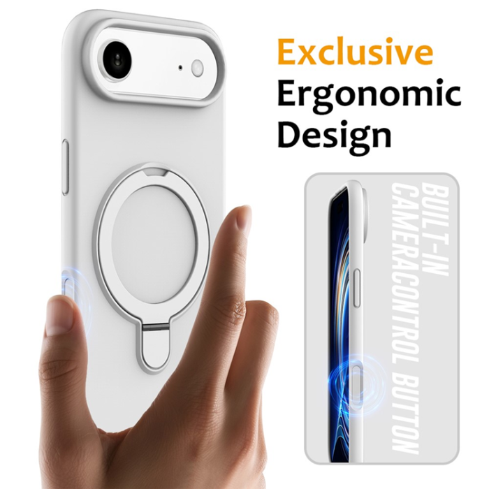 A-One Brand - iPhone Air Mobiskal MagSafe Kickstand PC + Silikon - Vit