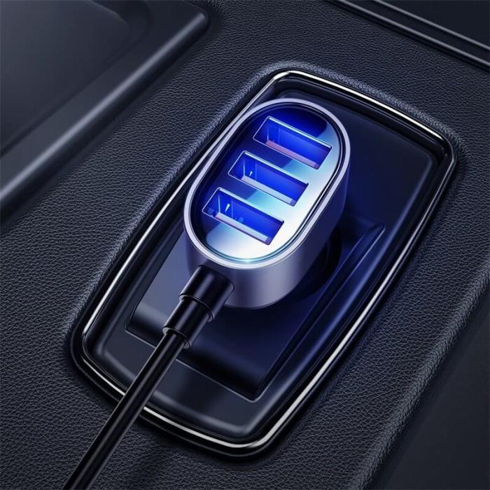 Joyroom - Joyroom smart car charger 5x USB 6,2 A with Extension Svart
