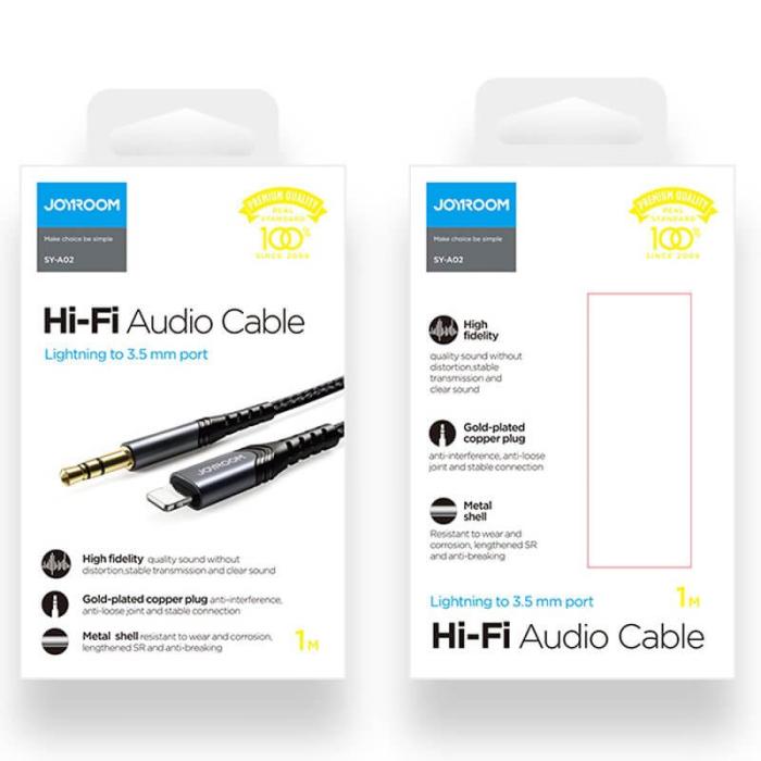 UTGATT - Joyroom stereo audio AUX 3,5 mm mini jack - Lightning iPad 1 m