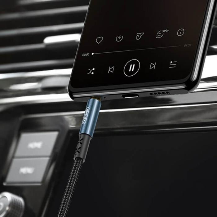 UTGATT1 - Joyroom stereo audio AUX cable 3,5 mm mini jack 1 m dark Blå
