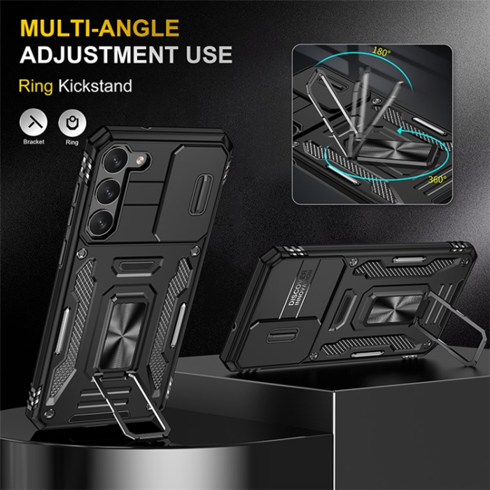 OEM - Galaxy S23 Plus Mobilskal Ringhållare Armor - Svart