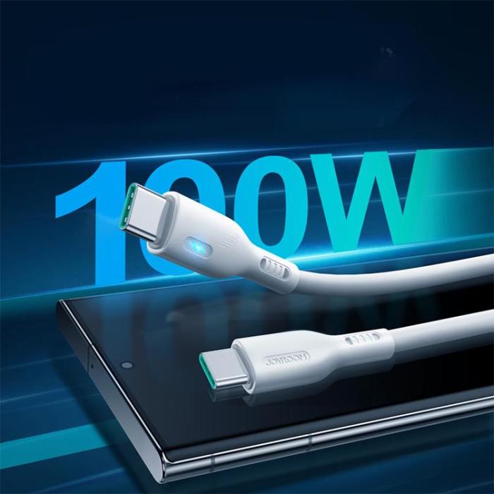 Joyroom - Joyroom USB-C till USB-C kabel 100W 2m - Vit