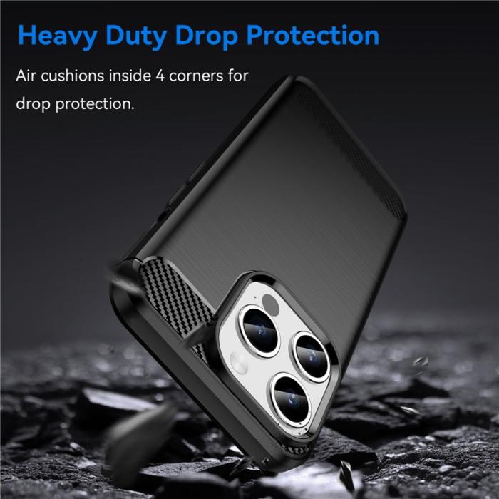 OEM - iPhone 15 Pro Mobilskal Carbon Fiber Brushed - Svart