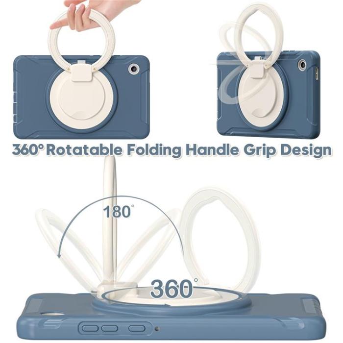 A-One Brand - Galaxy Tab A11 Skal Rotary Kickstand Handle - Cornflower Blå