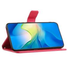 OEM - Samsung Galaxy A37 / A36 5G Pl&aring;nboksfodral Konstl&auml;der - R&ouml;d