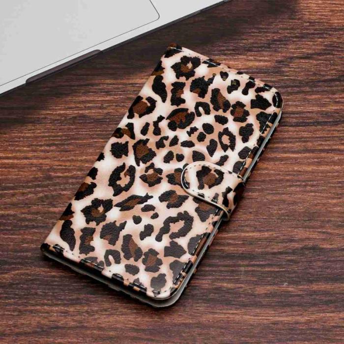 OEM - Samsung Galaxy A37 Plånboksfodral Konstläder Tryckt Mönster - Leopard Print