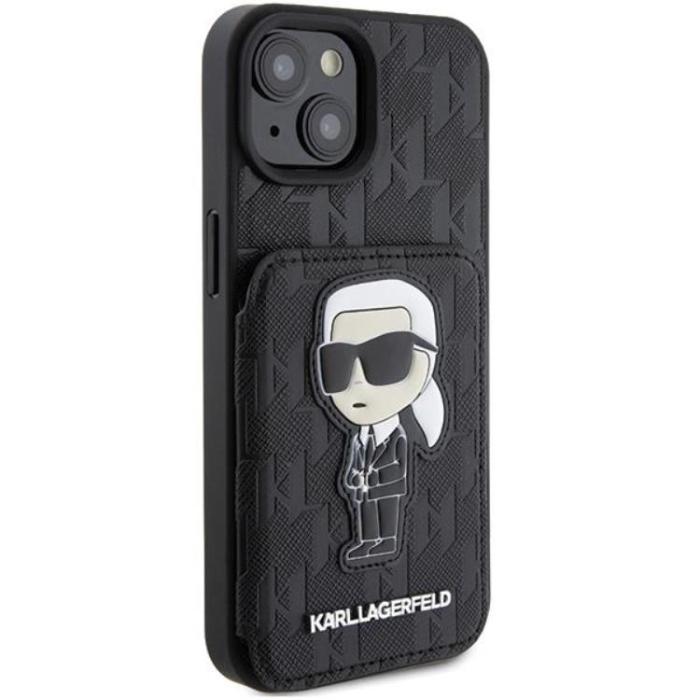 KARL LAGERFELD - Karl Lagerfeld iPhone 15 Mobilskal Korthållare Monogram Ikonik
