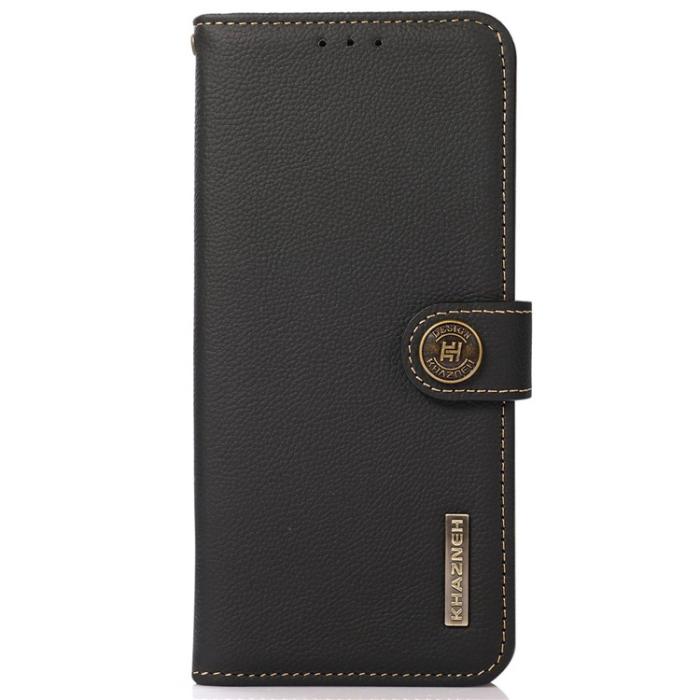 KHAZNEH - KHAZNEH Galaxy S23 Plånboksfodral Äkta Läder RFID - Svart
