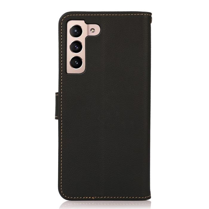KHAZNEH - KHAZNEH Galaxy S23 Plånboksfodral Äkta Läder RFID - Svart