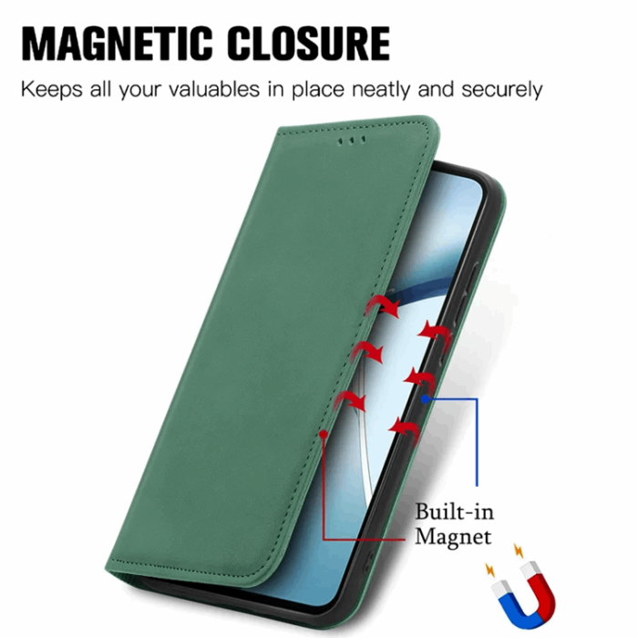 KHAZNEH - Nothing Phone (3a) Plånboksfodral Läder Magnetiskt - Grön