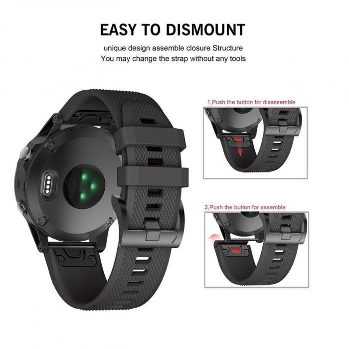Tech-Protect - Tech-Protect Smooth Garmin Fenix Band 3/5X/3HR/5X Plus/6X/6X Pro/7X Svart