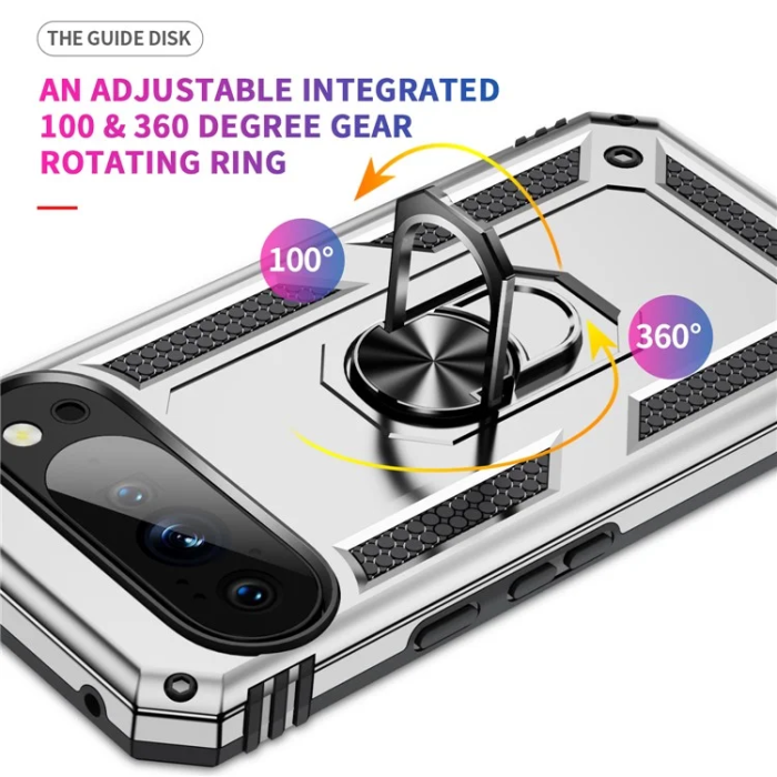A-One Brand - Google Pixel 10/10 Pro Mobilskal Kickstativ - Silver