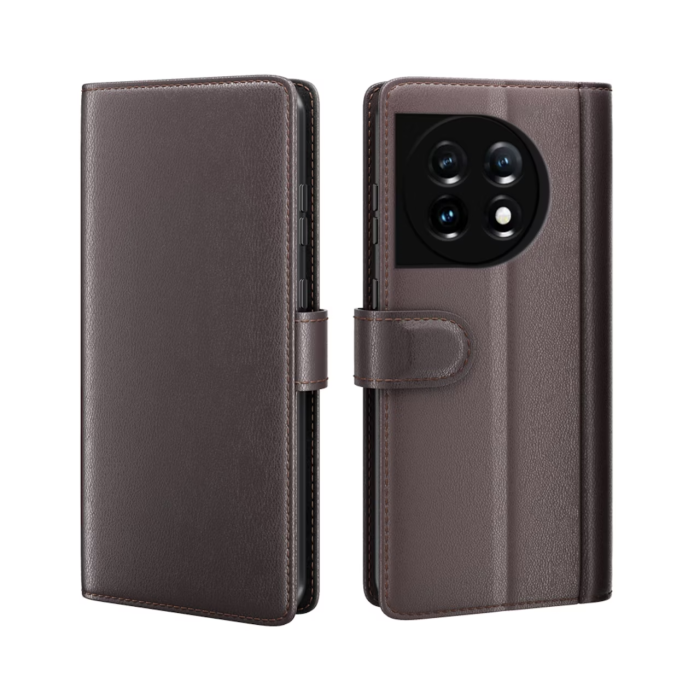 OEM - OnePlus 11 5G Plånboksfodral Äkta Läder - Brun