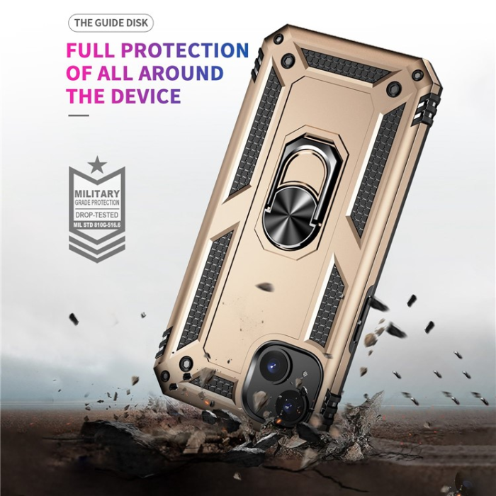 A-One Brand - iPhone 15 Mobilskal med Kickstand - Guld