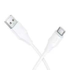 Hoco - HOCO USB-A till USB-C Kabel 3A 1m Silikon X124 - Vit