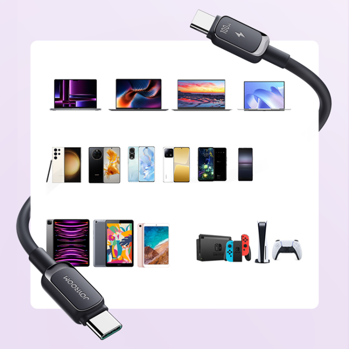 Joyroom - Joyroom USB-C till USB-C kabel 100W 1.2m - Svart
