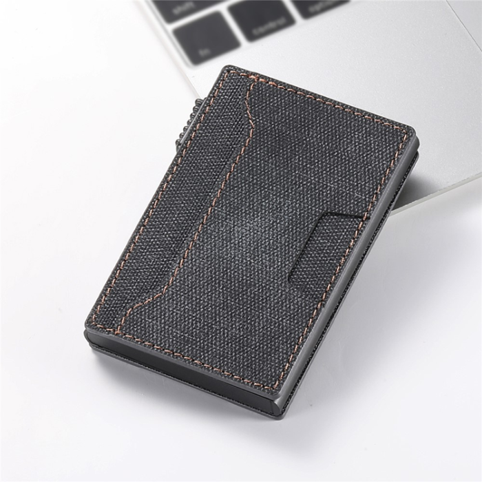 SUTENI - SUTENI Korthållare Automatiskt Pop-Up Double-Sided Jeans Texture