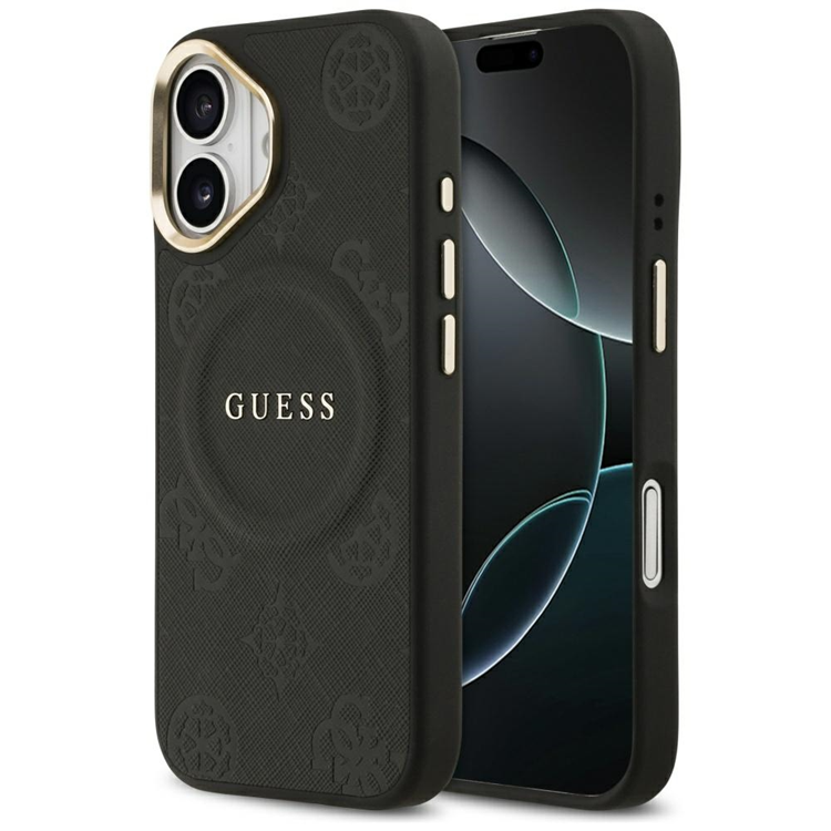 Guess iPhone 17 Mobilskal Magsafe Peony Hot Stamp - Svart | 2353 | AlltMobil