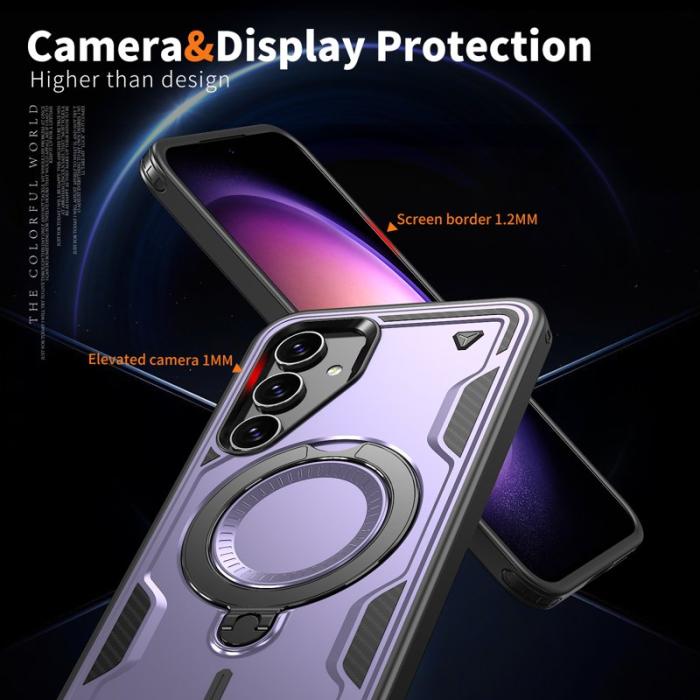 N/A - Mobilskal till Samsung Galaxy S23 FE Plast Militärskydd Kickstand - Lila