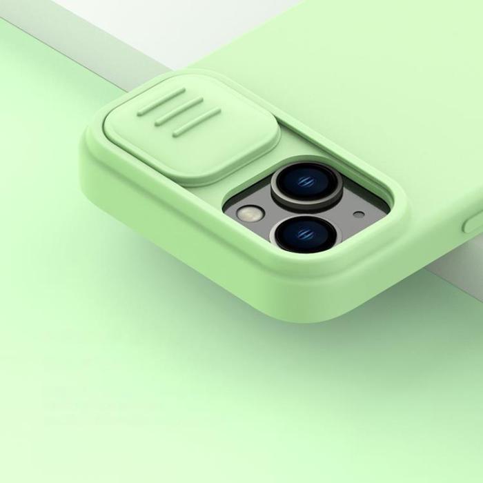 Nillkin - Nillkin iPhone 15 Plus Mobilskal CamShield Silky Silikon - Blå