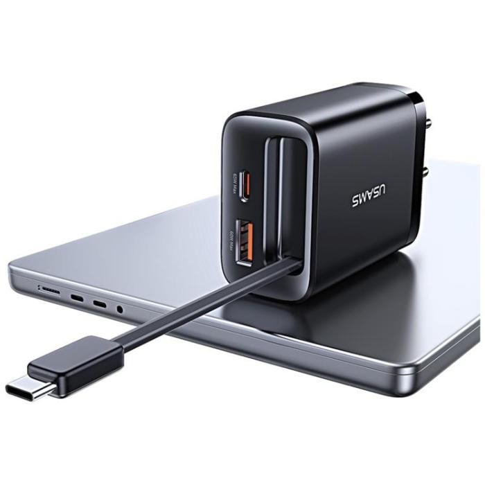 USAMS - USAMS Snabbladdare 65W 1xUSB-C 1xUSB-A Med USB-C Kabel