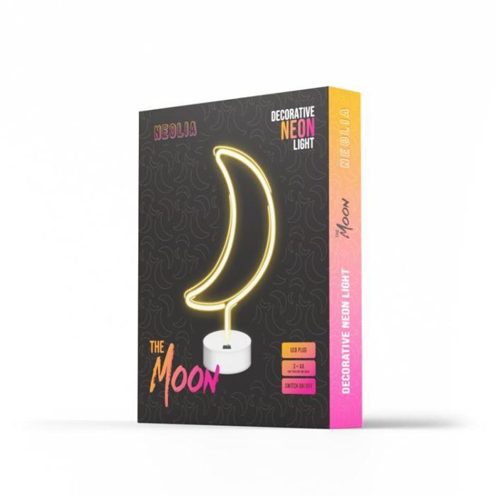 Neolia - Neolia LED Neon Light MOON På Stativ NNE06 - Vit