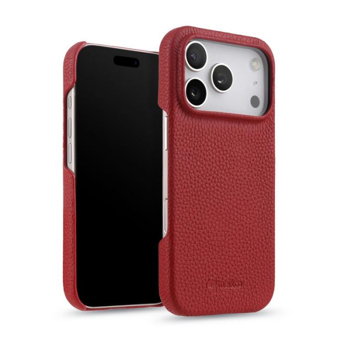 Melkco - MELKCO Mobilskal till iPhone 17 Pro Max Äkta Läder PC Röd