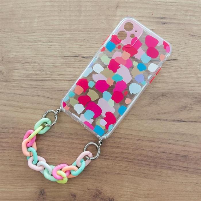 OEM - Color Gel Chain Pendant Skal Galaxy S21 Plus 5G - Flerfärgad
