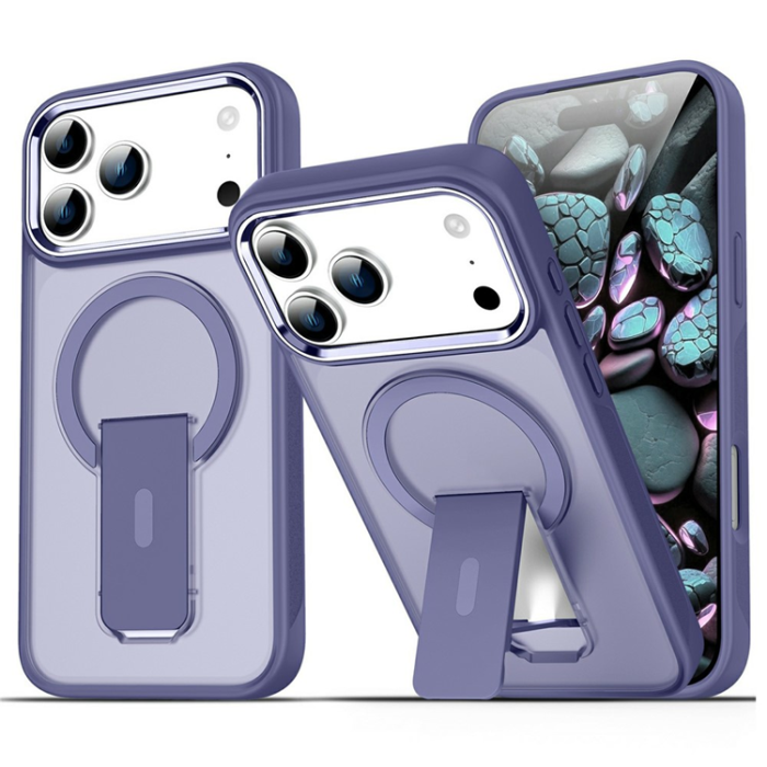 A-One Brand - iPhone 17 Pro Mobilskal MagSafe PC+TPU med Kickstand - Lila
