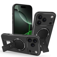 A-One Brand - iPhone 17 Pro Max Mobilskal MagSafe Kickstand Carbon Fiber