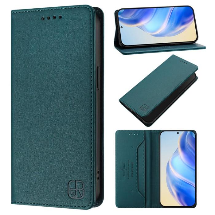OEM - RINACASIS Samsung Galaxy S26+ Plånboksfodral Konstläder RFID Skydd - Grön