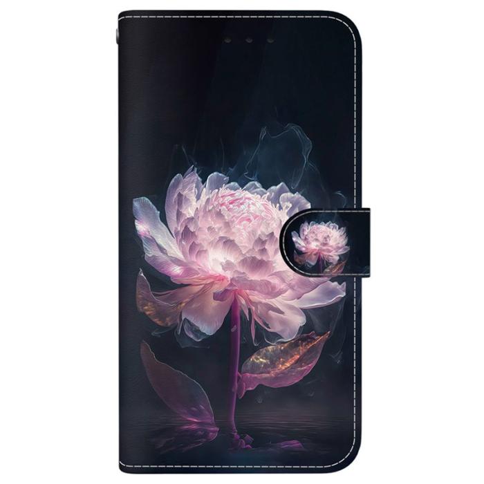 OEM - Samsung Galaxy S26 Plånboksfodral Anti-Drop Mönstertryck Konstläder - Lila Peony