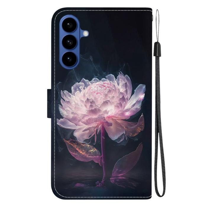 OEM - Samsung Galaxy S26 Plånboksfodral Anti-Drop Mönstertryck Konstläder - Lila Peony