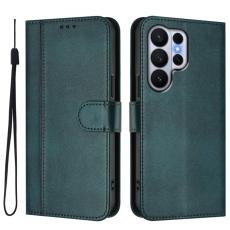OEM - Samsung Galaxy S26 Ultra Pl&aring;nboksfodral St&auml;ll Retro Textur Konstl&auml;der - Gr&ouml;n
