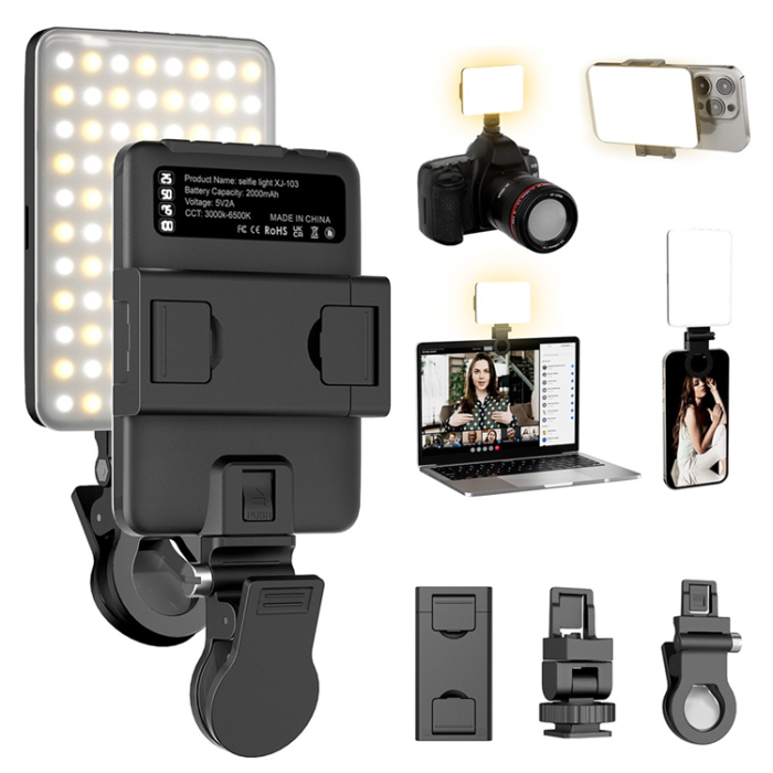 OEM - Bärbar Selfielampa för Liveströmmande Videokonferenser 2000mAh XJ103 Pro