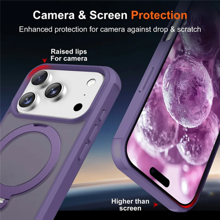 A-One Brand - iPhone 17 Pro Max Mobilskal MagSafe Kickstand TPU + PC - Lila