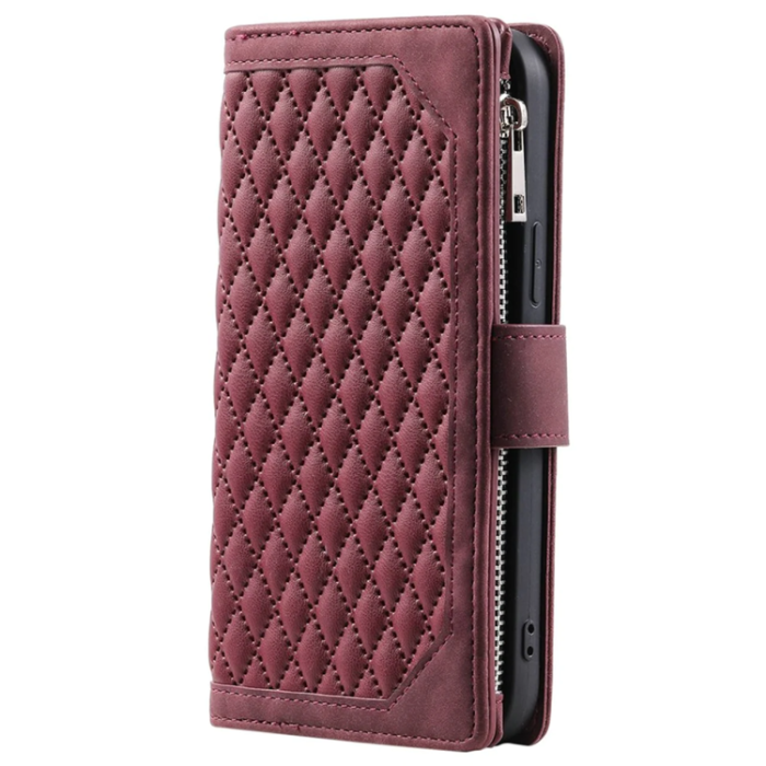 A-One Brand - iPhone 11 Plånboksfodral Quilted - Röd