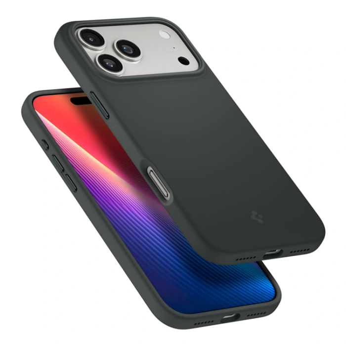 Spigen - Spigen iPhone 17 Pro Max Mobilskal Magsafe Silikon Fit - Abyss Grön