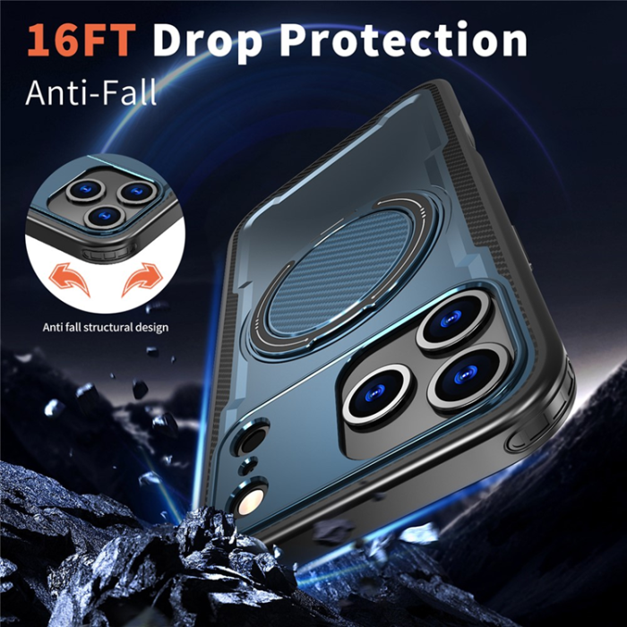 A-One Brand - iPhone 17 Pro Max Mobilskal MagSafe TPU+PC Kickstand - Blå