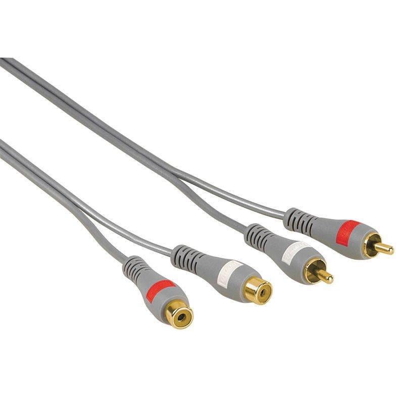 HAMA Kabel 2xRCA- 2xRCA Förlängning Guld Svart 5m