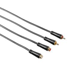 Hama - HAMA Kabel Audio 2xRCA-2xRCA F&ouml;rl&auml;ngning Guld Svart 3m