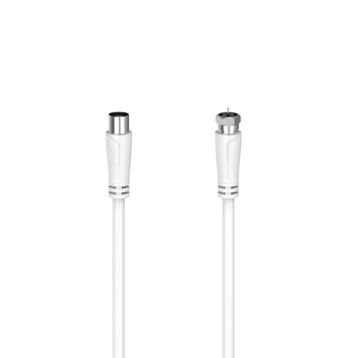 Hama - HAMA Kabel Antenn SAT 90dB F-Plug-Coax Hona Vit 1.5m