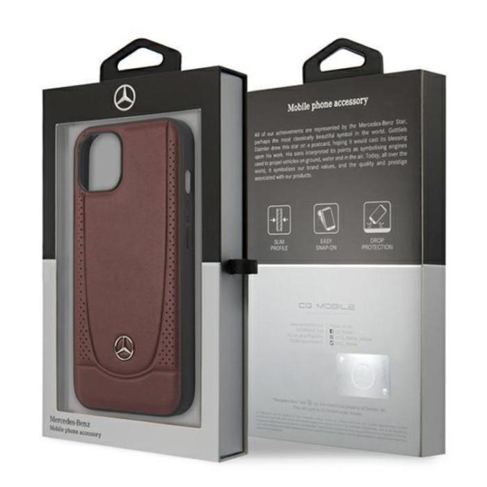 Mercedes - Mercedes iPhone 15 Mobilskal Läder Urban - Röd