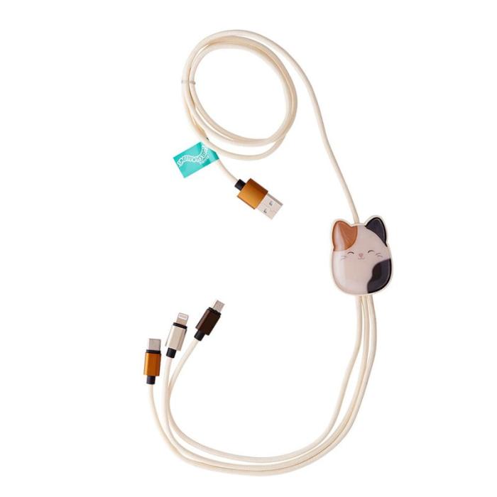 SQUISH - SQUISH Laddningskabel 1,2m Cam 3in1 USB-C/Micro/Lightning