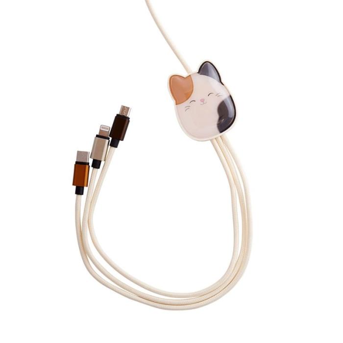 SQUISH - SQUISH Laddningskabel 1,2m Cam 3in1 USB-C/Micro/Lightning