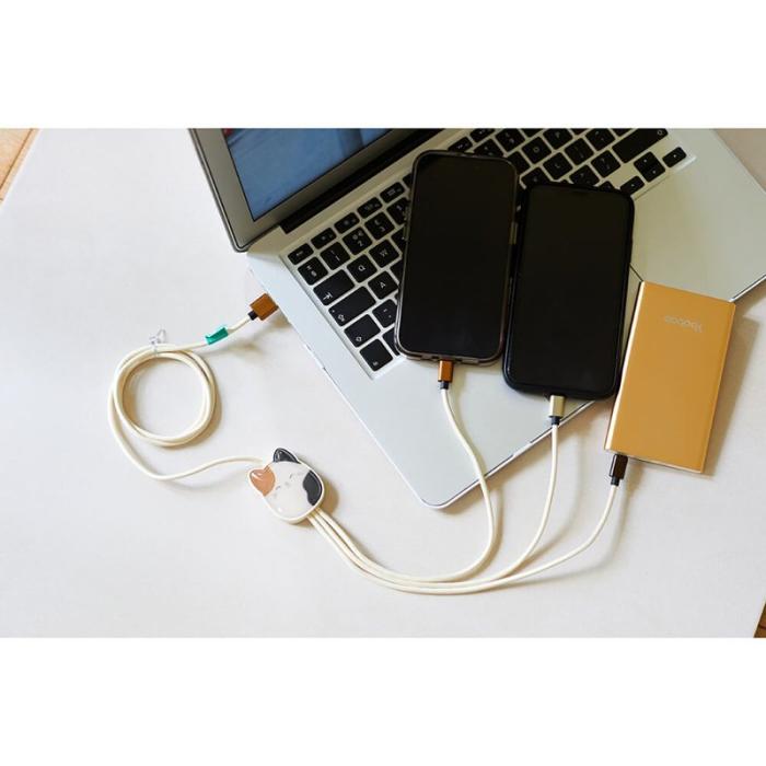 SQUISH - SQUISH Laddningskabel 1,2m Cam 3in1 USB-C/Micro/Lightning