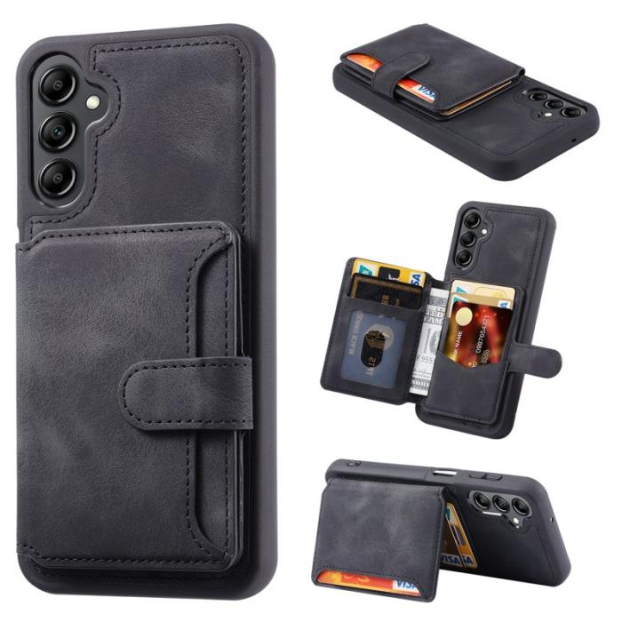 OEM - Plånboksfodral för Samsung Galaxy S26 TPU + Äkta läder - Svart