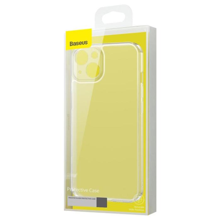 BASEUS - Baseus iPhone 13 Skal Frosted Glass med Gelram - Transparent